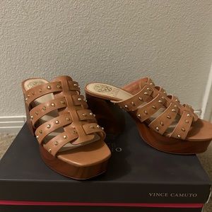 Platform sandals, Tan size 7. Vince Camuto